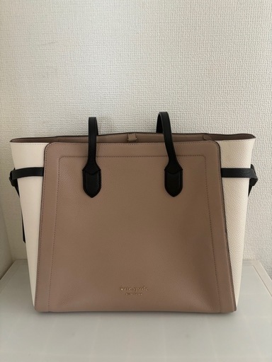 kate spade ノットカラーブロックペブルレザーラージトート