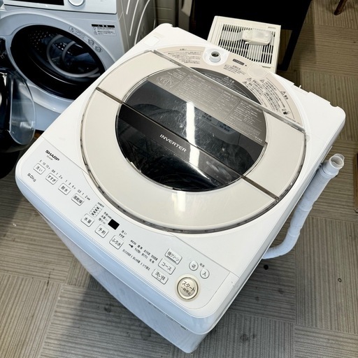 超美品‼️】シャープ 2021年製 9.0kg全自動洗濯機 穴なしステンレス槽