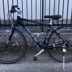 パルテンザ・クロスバイク・軽量アルミフレーム・3×8段変速・700×28c ブラック＜新品パーツ多数交換済＞