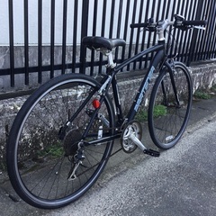 パルテンザ・クロスバイク・軽量アルミフレーム・3×8段変速・700×28c ブラック＜新品パーツ多数交換済＞