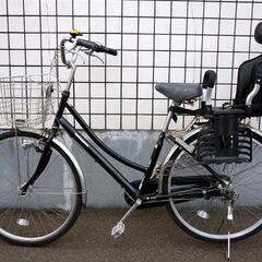 ☆ママチャリ 自転車 チャイルドシート付き 26インチ 3段変速 リアシート ライト付き 反射板付き 3段切り替え 子乗せシート 札幌 北20条店