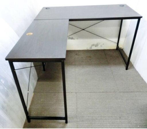 LOWYA　L字型パソコンデスク　ニューミショーン　学習机左右入替え対応 省スペース 幅140cm　ブラック/ウォルナット　New Michonne　ロウヤ