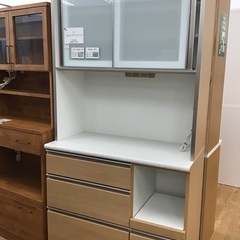 NITORI/ニトリ 3連レンジボード 食器棚 ホワイト ハイタイプ【ユーズド 