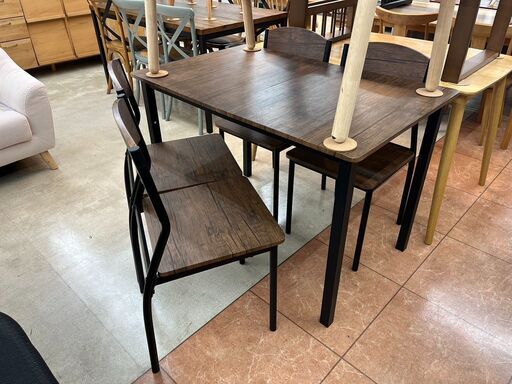 おすすめ品5点ダイニングセットヴィンテージ調 スチール1082