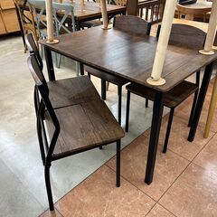 おすすめ品?5点ダイニングセット?ヴィンテージ調 スチール?1082