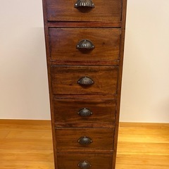 GO-172】引き出し 6段 小物入れ 木製家具 昭和レトロ アンティーク