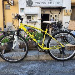 ＭＴＢ自転車　２６インチ　3x６変速　ライト　付き　黄色　配達可能