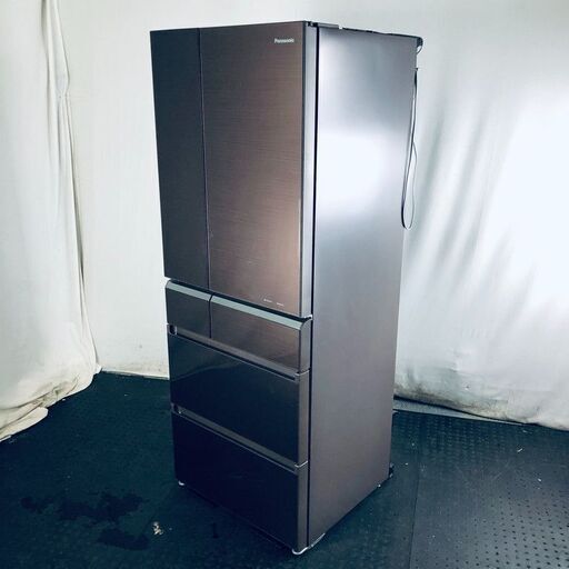 ID:rg219395 【自社配送エリア内限定】パナソニック Panasonic 冷蔵庫 ファミリー 中古 2015年製 6ドア 508L ブラウン ファン式 観音開き NR-F510PV-T  【リユース品：状態B】【送料無料】【設置費用無料】