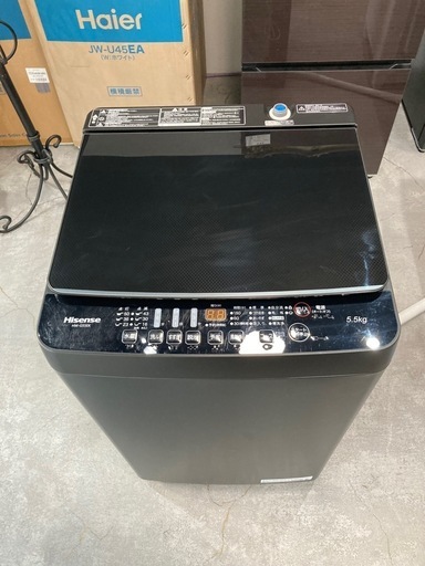 ハイセンス　全自動洗濯機 5.5kg HW-G55EK 2021年 ブラック  風乾燥