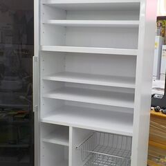 大容量！レンジボード シルバー系 幅139㎝ モリタインテリア キッチンボード 食器棚 スライド扉 大型　西岡店