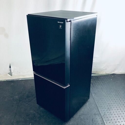 ID:rc12468 シャープ SHARP 冷蔵庫 一人暮らし 中古 2019年製 2ドア 137L ブラック ファン式 両方開き SJ-GD14E-B  【リユース品：状態B】【送料無料】【設置費用無料】