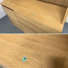 無印良品/MUJI 木製カップボード 120cm 天然木 オーク材 キッチンボード MUJI 食器棚 収納家具 中古家具 店頭引取歓迎 R8677