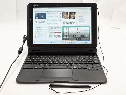 激安 中古美品 バッテリサイクル数2回 ペン キーボード タブレット 10.1型 富士通 ARROWS Tab Q509/VE Celeron Wi-Fi Bluetooth カメラ