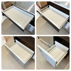 【お買い得‼️】高級♪ アクタス取り扱い 株式会社エコー 120cm幅キッチンボード 食器棚 収納家具 天板ステンレス 木目調ダークブラウン♪