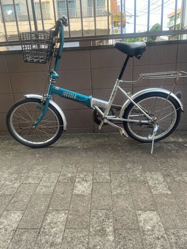リサイクルショップどりーむ荒田店 No1439 折りたたみ自転車　２０インチ　カゴ付き　オシャレなツートンカラー