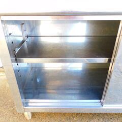 アジャスト付き ステンレス作業台 調理台 扉付き W120 D50 H80