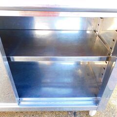 アジャスト付き ステンレス作業台 調理台 扉付き W120 D50 H80