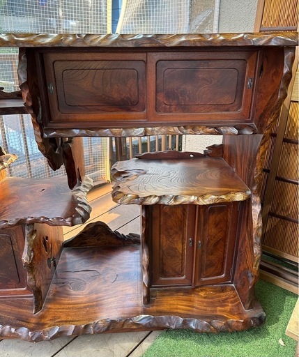 欅の飾り棚 88956☆欅 茶箪笥 茶棚 和茶棚 食器棚 飾り棚 銘木 飾り棚 収納