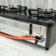 お引取り限定 美品 23年製 リンナイ LPガス用コンロ 2口ガステーブル KG35NBKL グリル未使用