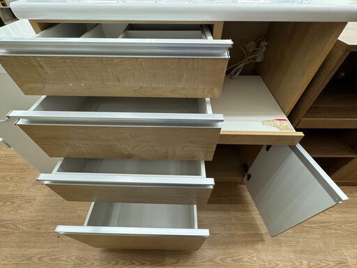 ☆ジモティ割あり☆ 古賀家具 レンジ台 ナチュラル H100×W90×D48 