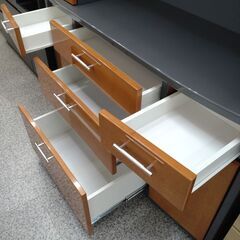 「ジモティー見た」で5％OFF！【ダイニングボード】ダイニングボード ニトリ キッチンボード レンジボード 食器棚 :ブラウン✕グレー