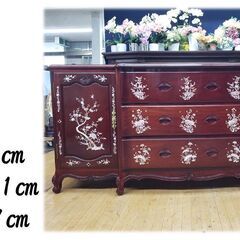 i13 中国高級家具 紫檀製 螺鈿サイドボード 猫脚