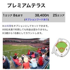 9/8カープ戦チケット・グループ席