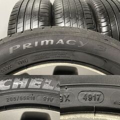 【MICHELIN PRIMACY3 205/55R16】夏タイヤ【SUBARU インプレッサ 純正ホイール 16インチ 6.5J5HPCD100+55】バリ溝　(MTB608)クレジットカード QRコード決済可能