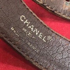 レア シャネル ロゴレザーベルト ブラウン 70/28