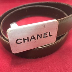レア シャネル ロゴレザーベルト ブラウン 70/28