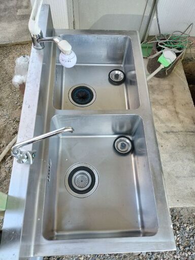 業務用流し台2槽ステンレスシンク