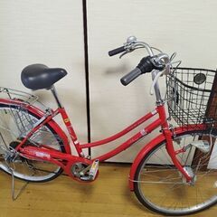 中古自転車26インチ　6段変速　オートライト