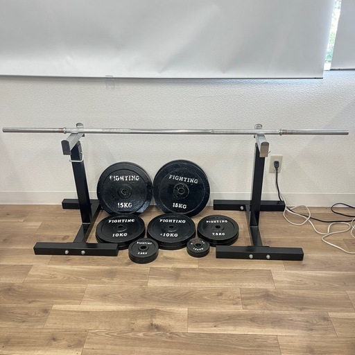 FIGHTING ROAD ファイティングロード ベンチプレス セーフティバー バーベルシャフト シャフトセット 15kg×4 10kg×4 7.5kg×2 2.5kg×2 1.25kg×2
