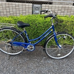 自転車ママチャリ27インチ青

