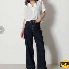 極美品アズールバイマジー ワイドデニムパンツ XS　ハイウエスト👖