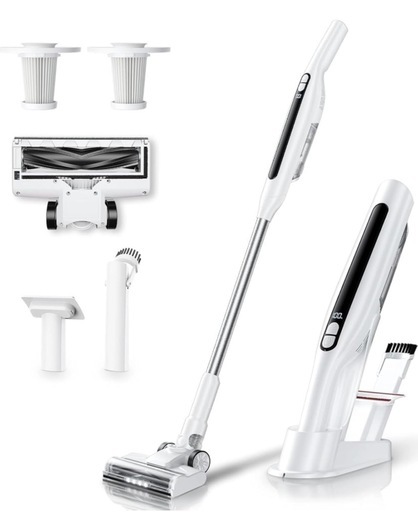 掃除機 コードレス 軽量 自立式 Type-C 充電式 0.6kg サイクロン 28000Pa 強力吸引