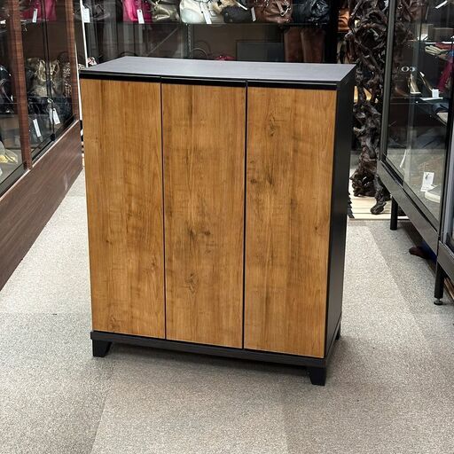 【リサイクル市場エコ伊川谷】大川家具 シューズボックス 下駄箱 幅：90cm高さ89cm奥行37cm 【取りに来られる方限定】【軽バン1時間貸出無料】