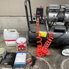 塗装セット ツインピストン 40L 横型オイルレスコンプレッサー 横