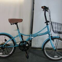 D755 ☆10000円☆ 折りたたみ中古自転車【20インチ ターコイズブルー 】