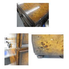 バーズアイメイプル 5段チェスト 高103.5×幅36㎝ ヴィンテージ家具 鳥眼杢 突板 葡萄杢 瘤杢 バール材 アンティーク 西岡店 