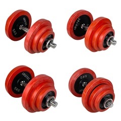 ○総重量約44kg■アイロテック ラバーダンベル シャフト付き 5kg×4枚 2.5kg×4枚 1.25×4枚 筋トレ iROTEC 中古品■ジモティ姫路