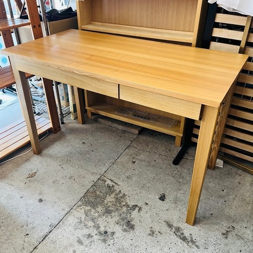 【武蔵小山店】  木製デスク 無印良品 MUJI オーク材　デスク  コンソールデスク テーブル 引き出し デスク ナチュラル 作業台 勉強 机 おしゃれ 無印  テーブル
