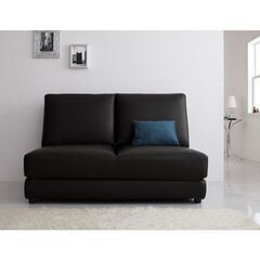 未使用訳あり　ソファベット　95cm幅　シングルサイズ　S ブラウンレザー調 未使用訳あり デザインソファベッド W100 95cm幅 シングルサイズ