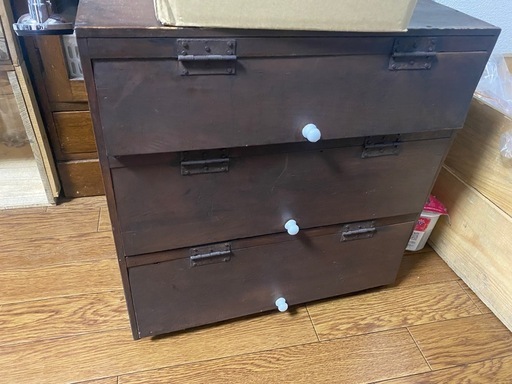 レトロ　古家具　古道具　小引き出し　ミニタンス　箪笥　ガラス棚　アンティーク　引出し