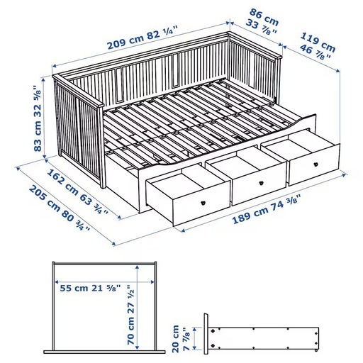 IKEA  ベッド　ヘムネス　マットレス付き