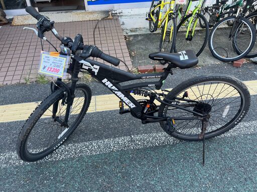 リサイクルショップどりーむ天保山店　No1368　マウンテンバイク　HUMMR　26インチ　黒色　3×6段ギア付き　ライト付き