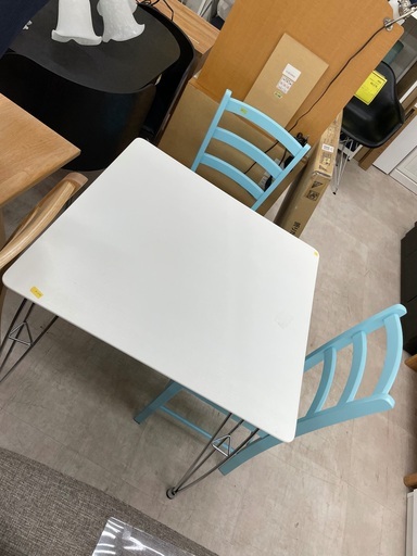 ダイニング3点セット WHT BLU