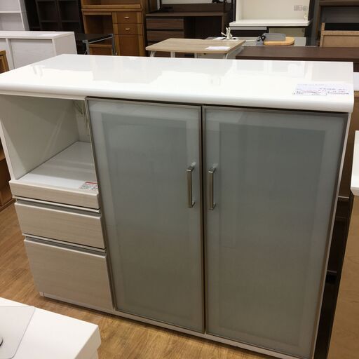 ★ジモティ割あり★ NITORI　ニトリ レンジ台 ホワイト　白 W121×D51×H100 クリーニング済み SJ7021