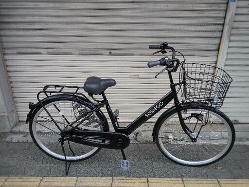 美品☆[TAKEDA]CHACLE(チャッカル)SOSIEGO(ソシエゴ)26吋 ノーパンク自転車 内装3段/LEDオート/ブラック