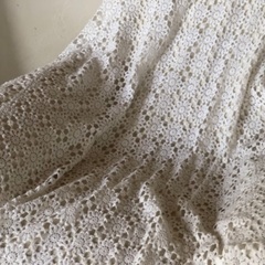 一点物　フランスアンティーク手編みクロッシェ　大判　ベッドカバーソファカバー